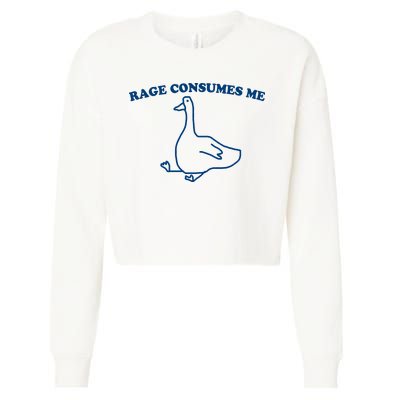 Rage Consumes Me Silly Goose – Funny Angry Goose Meme Cropped Pullover Crew