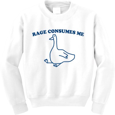 Rage Consumes Me Silly Goose – Funny Angry Goose Meme Kids Sweatshirt
