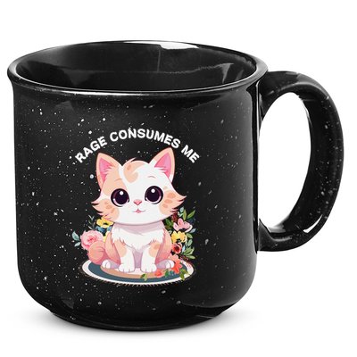 Rage Consumes Me Cat Lovers  Quotes  Meow Girl 2025 15oz Campfire Ceramic Mug