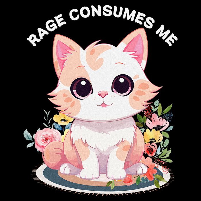 Rage Consumes Me Cat Lovers  Quotes  Meow Girl 2025 Drawstring Bag
