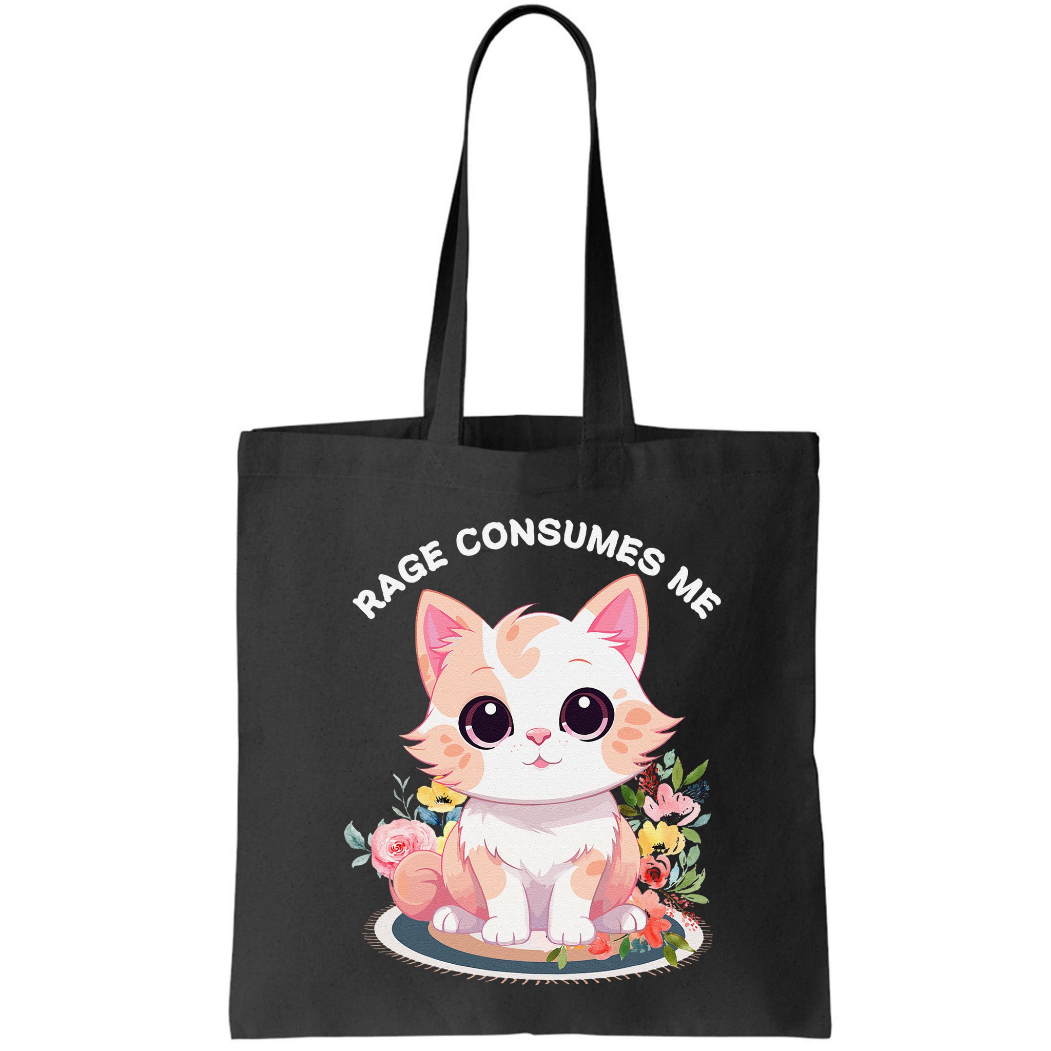 Rage Consumes Me Cat Lovers  Quotes  Meow Girl 2025 Bag