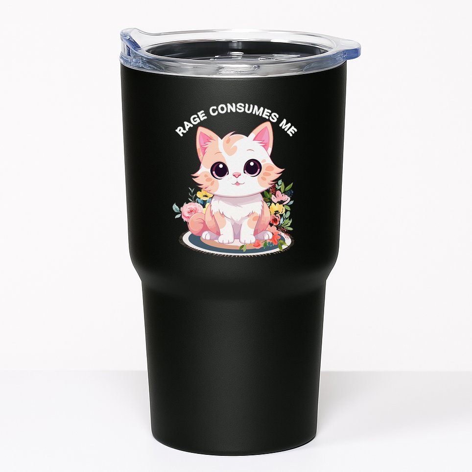 Rage Consumes Me Cat Lovers  Quotes  Meow Girl 2025 Tumbler