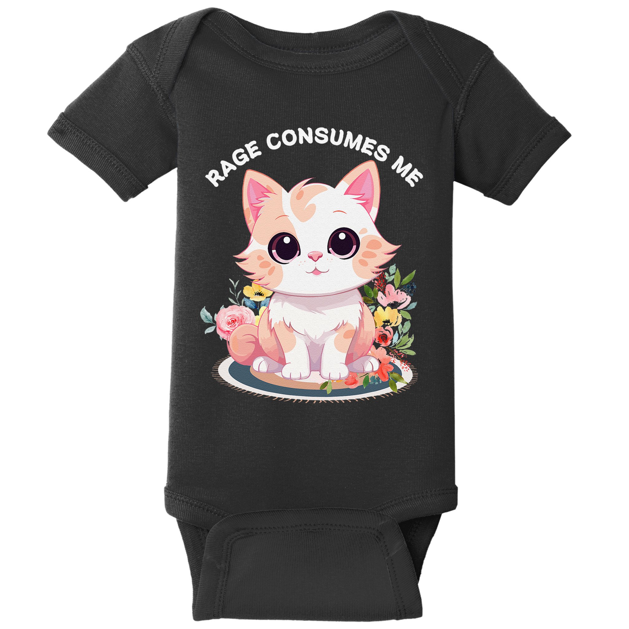 Rage Consumes Me Cat Lovers  Quotes  Meow Girl 2025 Baby Bodysuit