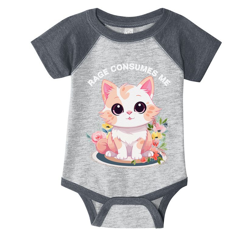 Rage Consumes Me Cat Lovers  Quotes  Meow Girl 2025 Infant Baby Jersey Bodysuit