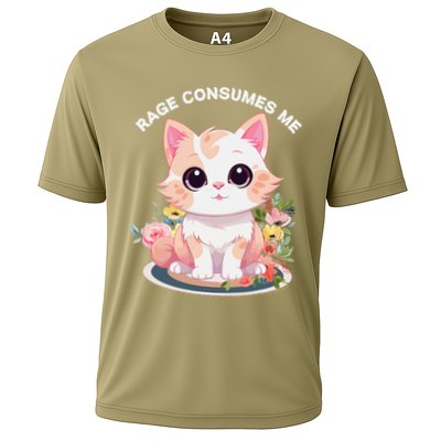 Rage Consumes Me Cat Lovers  Quotes  Meow Girl 2025 Performance Shirt