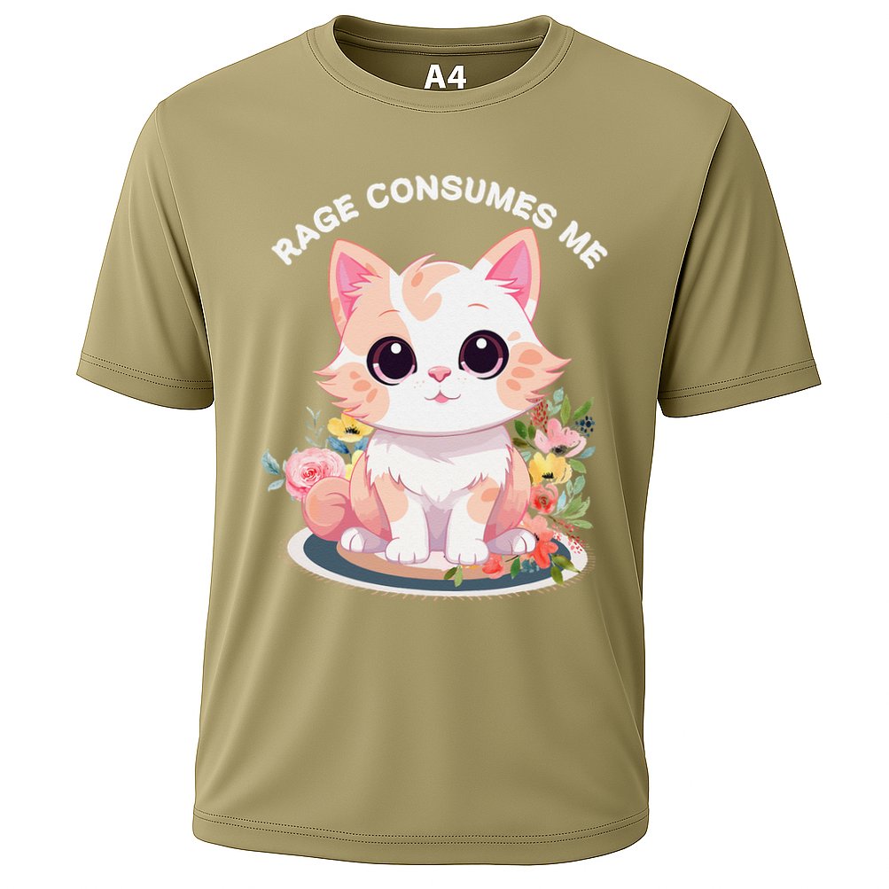 Rage Consumes Me Cat Lovers  Quotes  Meow Girl 2025 Cooling Performance Crew T-Shirt