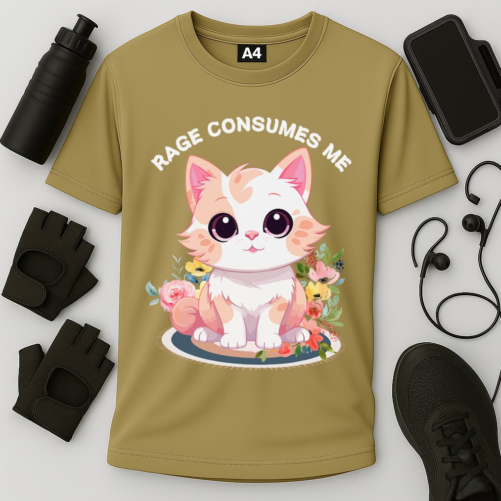 Rage Consumes Me Cat Lovers  Quotes  Meow Girl 2025 Cooling Performance Crew T-Shirt