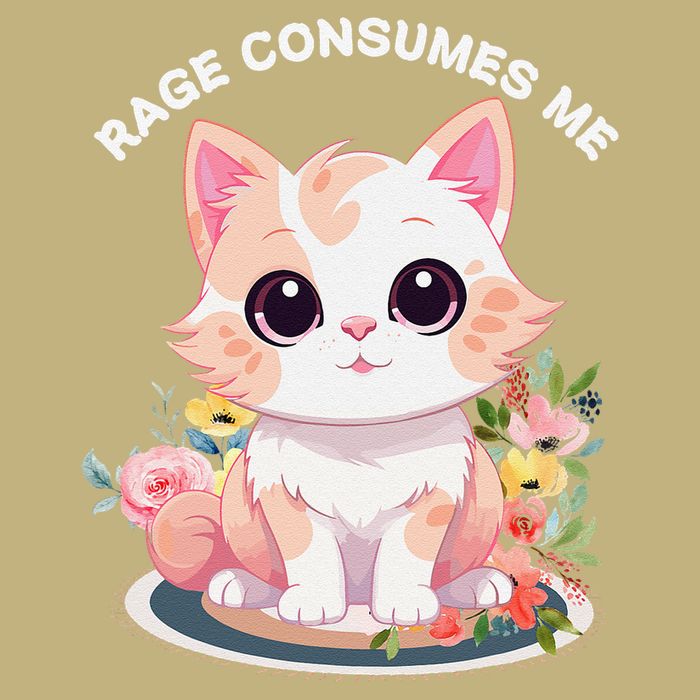 Rage Consumes Me Cat Lovers  Quotes  Meow Girl 2025 Cooling Performance Crew T-Shirt