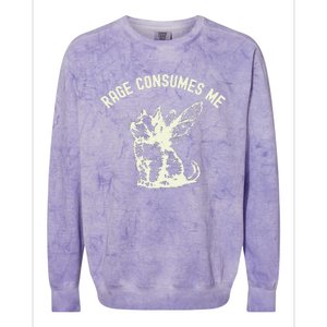 Rage Consumes Me Cat Flower Cute Kitty Cat Meme Colorblast Crewneck Sweatshirt