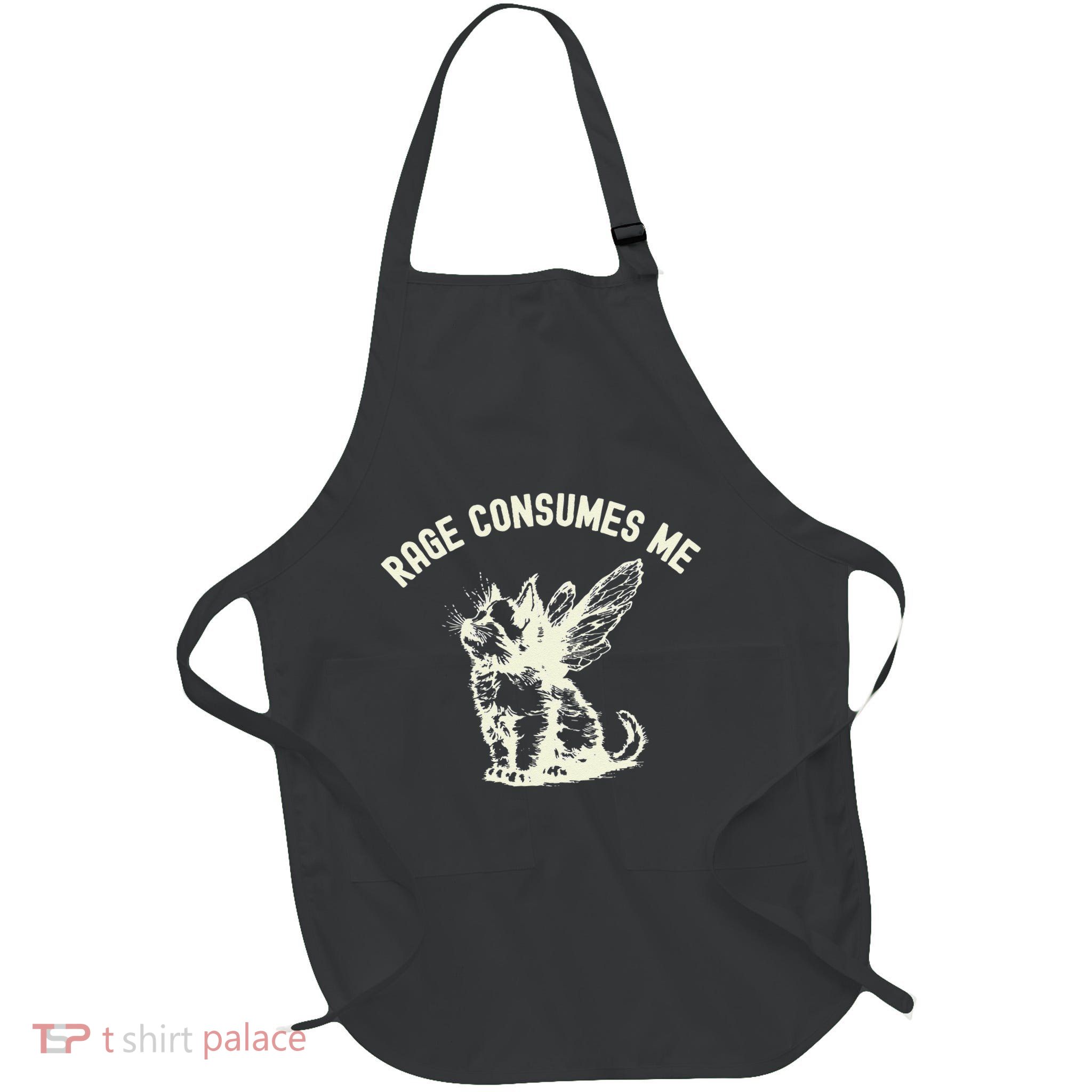 Rage Consumes Me Cat Flower Cute Kitty Cat Meme Apron