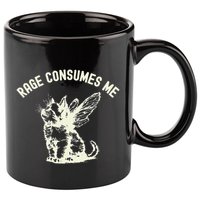 Rage Consumes Me Cat Flower Cute Kitty Cat Meme 11oz C Handle Ceramic Mug
