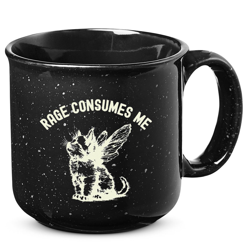 Rage Consumes Me Cat Flower Cute Kitty Cat Meme 15oz Campfire Ceramic Mug