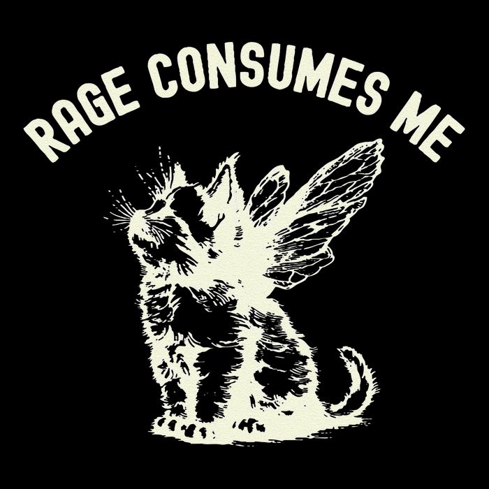 Rage Consumes Me Cat Flower Cute Kitty Cat Meme Drawstring Bag