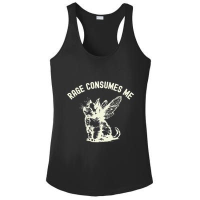 Rage Consumes Me Cat Flower Cute Kitty Cat Meme Ladies PosiCharge Competitor Racerback Tank