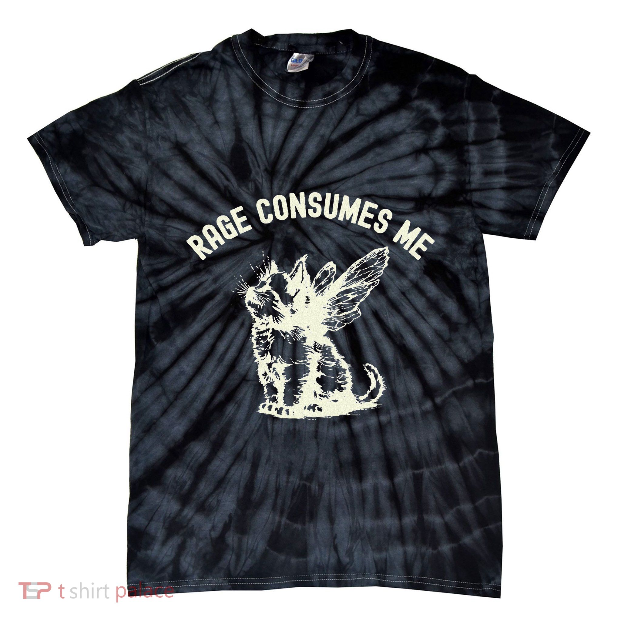Rage Consumes Me Cat Flower Cute Kitty Cat Meme Tie-Dye T-Shirt