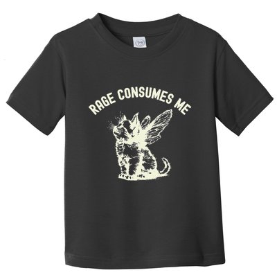 Rage Consumes Me Cat Flower Cute Kitty Cat Meme Toddler T-Shirt