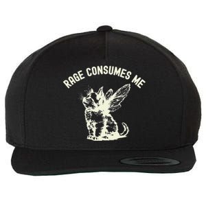 Rage Consumes Me Cat Flower Cute Kitty Cat Meme Wool Snapback Cap