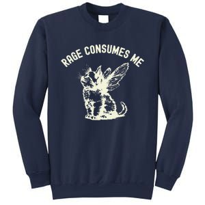 Rage Consumes Me Cat Flower Cute Kitty Cat Meme Sweatshirt