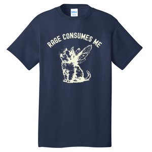 Rage Consumes Me Cat Flower Cute Kitty Cat Meme Tall T-Shirt