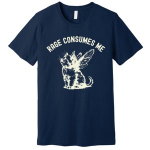 Rage Consumes Me Cat Flower Cute Kitty Cat Meme Premium T-Shirt