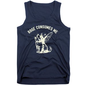 Rage Consumes Me Cat Flower Cute Kitty Cat Meme Tank Top