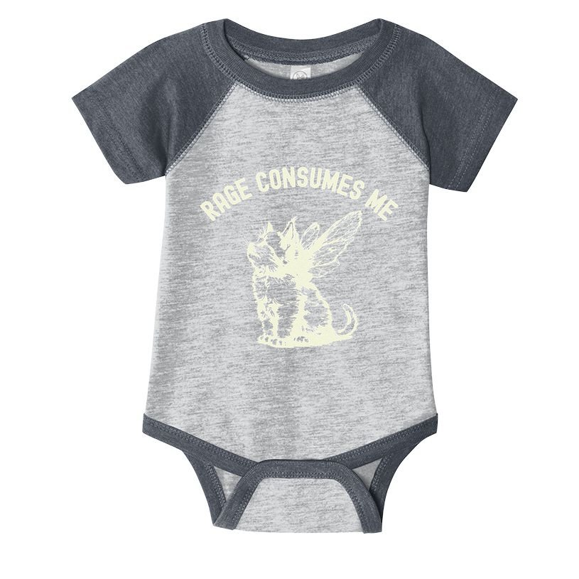Rage Consumes Me Cat Flower Cute Kitty Cat Meme Infant Baby Jersey Bodysuit