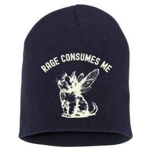 Rage Consumes Me Cat Flower Cute Kitty Cat Meme Short Acrylic Beanie