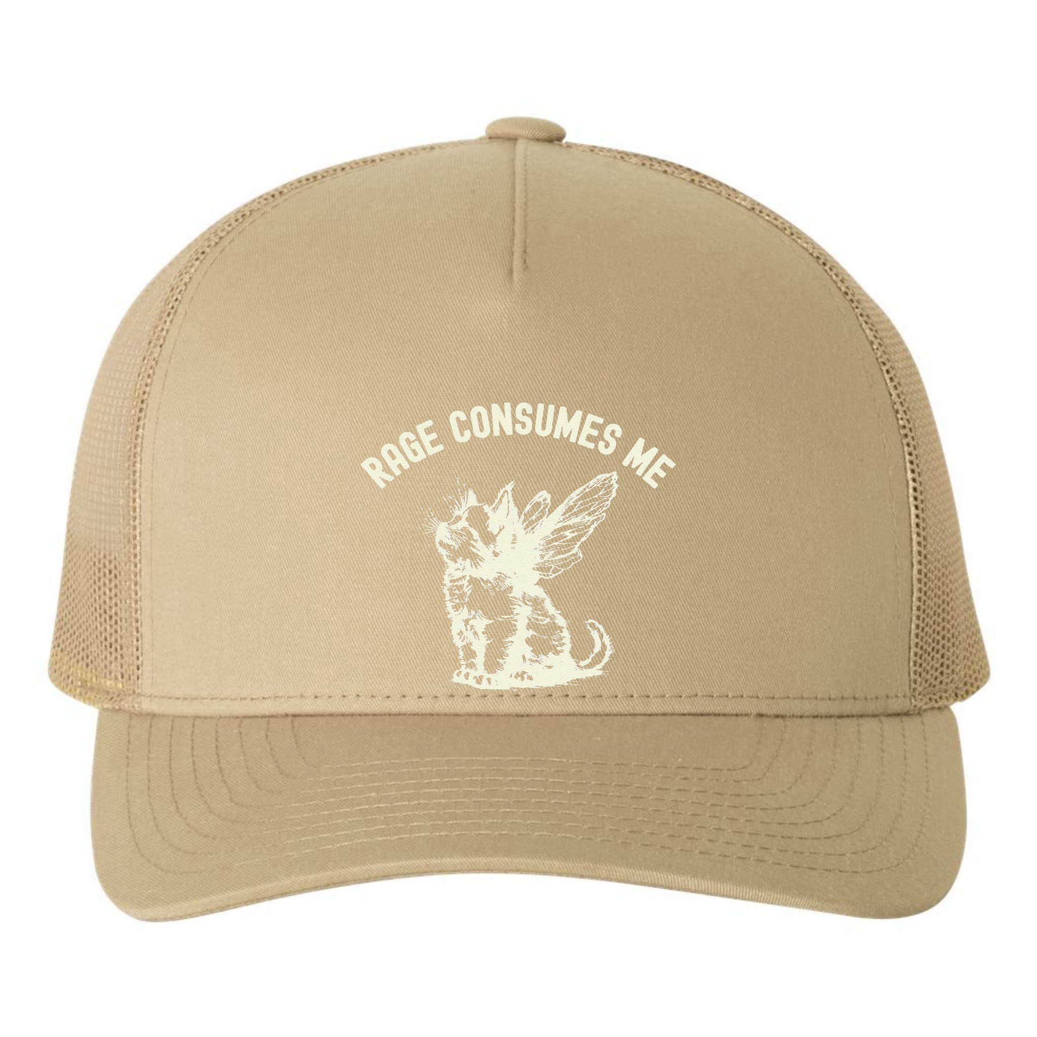 Rage Consumes Me Cat Flower Cute Kitty Cat Meme Yupoong Adult 5-Panel Trucker Hat