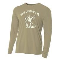 Rage Consumes Me Cat Flower Cute Kitty Cat Meme Cooling Performance Long Sleeve Crew