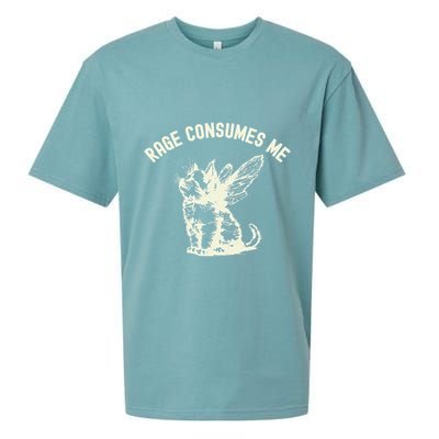 Rage Consumes Me Cat Flower Cute Kitty Cat Meme Sueded Cloud Jersey T-Shirt