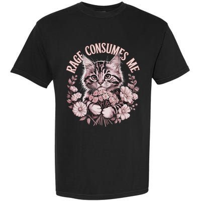Rage Consumes Me Cottage Core Cat Meme Aesthetic Garment-Dyed Heavyweight T-Shirt