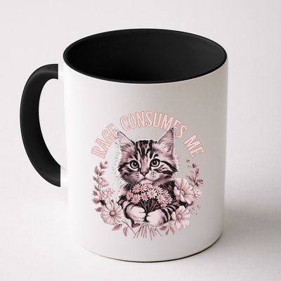Rage Consumes Me Cottage Core Cat Meme Aesthetic Mug