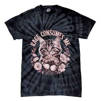 Rage Consumes Me Cottage Core Cat Meme Aesthetic Tie-Dye T-Shirt