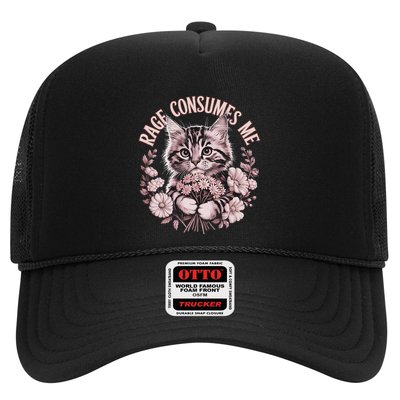 Rage Consumes Me Cottage Core Cat Meme Aesthetic Trucker Hat