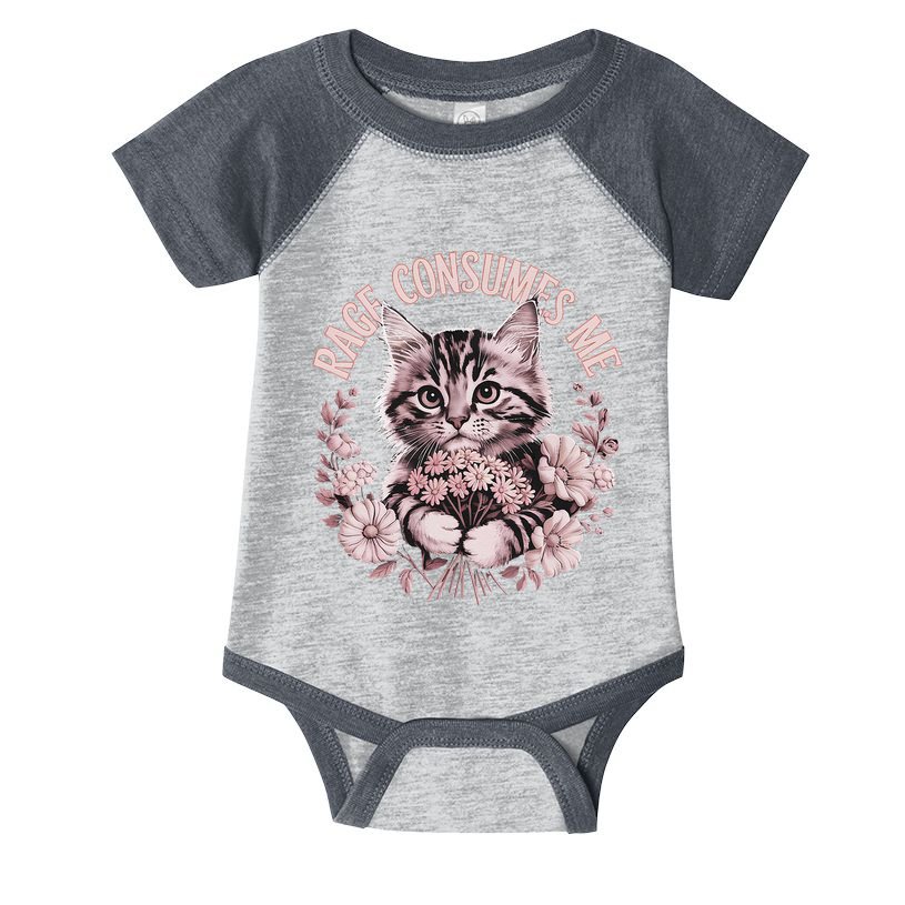 Rage Consumes Me Cottage Core Cat Meme Aesthetic Infant Baby Jersey Bodysuit
