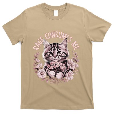 Rage Consumes Me Cottage Core Cat Meme Aesthetic T-Shirt