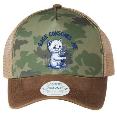 Rage Consumes Me Cat Flower Cute Kitty Cat Meme Design Funny Legacy Tie Dye Trucker Hat