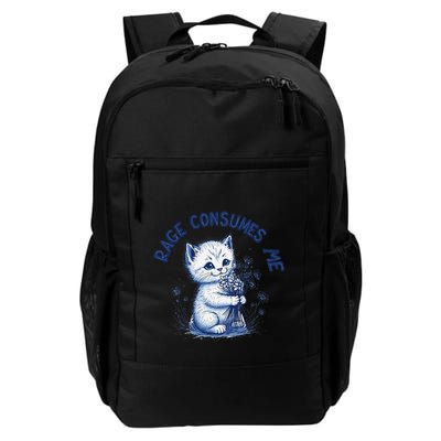 Rage Consumes Me Cat Flower Cute Kitty Cat Meme Design Funny Backpack