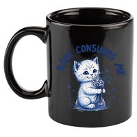 Rage Consumes Me Cat Flower Cute Kitty Cat Meme Design Funny 11oz C Handle Ceramic Mug