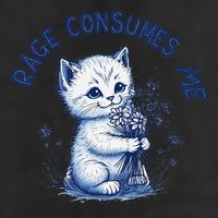 Rage Consumes Me Cat Flower Cute Kitty Cat Meme Design Funny 11oz C Handle Ceramic Mug