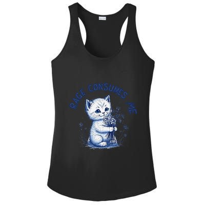 Rage Consumes Me Cat Flower Cute Kitty Cat Meme Design Funny Ladies PosiCharge Competitor Racerback Tank