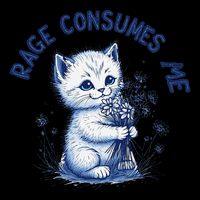 Rage Consumes Me Cat Flower Cute Kitty Cat Meme Design Funny Bag