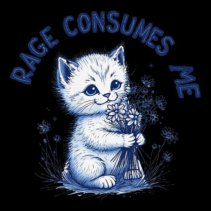 Rage Consumes Me Cat Flower Cute Kitty Cat Meme Design Funny Bag