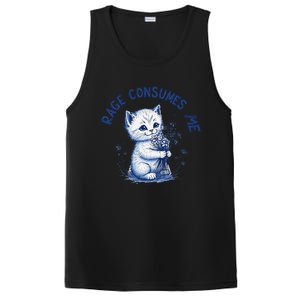 Rage Consumes Me Cat Flower Cute Kitty Cat Meme Design Funny PosiCharge Competitor Tank