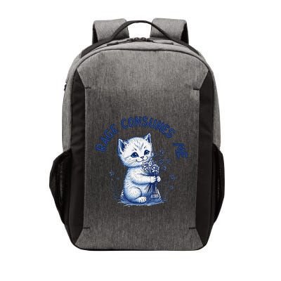 Rage Consumes Me Cat Flower Cute Kitty Cat Meme Design Funny Vector Backpack