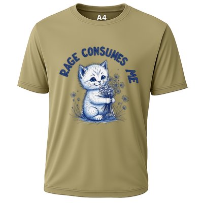 Rage Consumes Me Cat Flower Cute Kitty Cat Meme Design Funny Performance Shirt