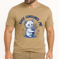 Rage Consumes Me Cat Flower Cute Kitty Cat Meme Design Funny Cooling Performance Crew T-Shirt
