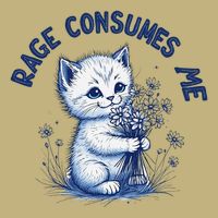 Rage Consumes Me Cat Flower Cute Kitty Cat Meme Design Funny Cooling Performance Crew T-Shirt