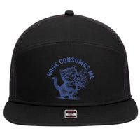 Rage Consumes Me Cat Flower Cute Kitty Cat Meme 7 Panel Mesh Trucker Snapback Hat