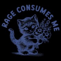 Rage Consumes Me Cat Flower Cute Kitty Cat Meme Drawstring Bag